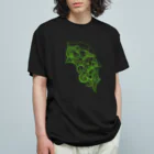 BuzzWorks - OFFICIAL GOODS STOREのYumehito / Green Cat オーガニックコットンTシャツ