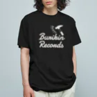 BURIKI'N RECORDSのハンマーが振り下ろされる(大ロゴ白) オーガニックコットンTシャツ