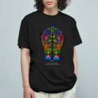 Toko Nataraja Baliのカヨナン　カラー背面、モノクロ前面 Organic Cotton T-Shirt