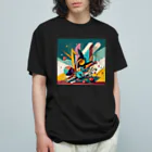のんびりアート工房のガラクタアート オーガニックコットンTシャツ