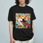 ANTARESの今日もハッピーな柴犬 オーガニックコットンTシャツ