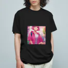 nobuo.comのピンク色のショートヘア女性 Organic Cotton T-Shirt