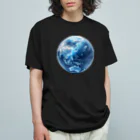 Ryoukaの地球_ガラス玉 オーガニックコットンTシャツ