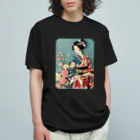 MistyStarkの着物女性の切り絵アート　―　Kimono woman paper-cutting art　ー Organic Cotton T-Shirt