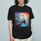 chinita_kakarのフクロウシリーズ７ オーガニックコットンTシャツ