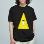 Panda factoryのUFOに連れていかれるハチワレ猫 オーガニックコットンTシャツ