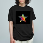 綺麗何学模様の虹×スター×虹（ブラック） Organic Cotton T-Shirt