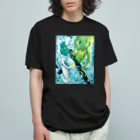 志瓜のSUZURIのカエルとアルトクラリネット Organic Cotton T-Shirt