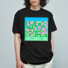 LalaHangeulのかなだらまばさ　グリーン(グラデーションバック オーガニックコットンTシャツ