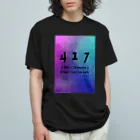 紅茶屋 417TEAのきゃさりん工房のナンバー417カラー オーガニックコットンTシャツ