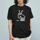 LibiのLibi(しか)白文字 Organic Cotton T-Shirt