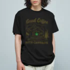 420 MUSIC FACTORYのCoffee＆Cannabis（コーヒーと大麻） オーガニックコットンTシャツ