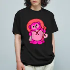 zawaのたぬきの置物（ピンク） オーガニックコットンTシャツ