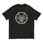 『NG （Niche・Gate）』ニッチゲート-- IN SUZURIの動物家紋。H.T.雪輪にトラ　ホワイト オーガニックコットンTシャツ