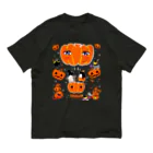 LittleLoroのTHE GREAT PUMPKIN カボチャ大王のお出まし アデリーペンギン オカメインコ Organic Cotton T-Shirt