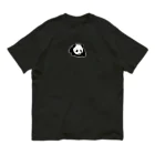 Co . Pandaの寝そべるパンダ(ブラック用)小 オーガニックコットンTシャツ