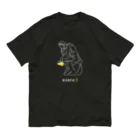 ビールとアート TM-3 Designの彫刻 × BEER（考える人）白線画 Organic Cotton T-Shirt