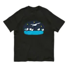 小鳥と映画館の夜のユリカモメ オーガニックコットンTシャツ