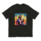 suzu-to-suzumeのMonkey smoking!!!  USA style. オーガニックコットンTシャツ