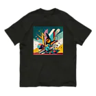 のんびりアート工房のガラクタアート オーガニックコットンTシャツ