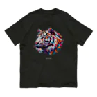 BlackSoddy'S SHOPのタイガーPolygonal オーガニックコットンTシャツ