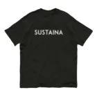 Sustaina ShopのSUSTAINAネームのみ（文字ホワイト） オーガニックコットンTシャツ