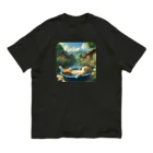 ニャーちゃんショップの眠りネコ オーガニックコットンTシャツ