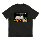 Ａｔｅｌｉｅｒ　Ｈｅｕｒｅｕｘのにゃんことみかんタルト🍊 オーガニックコットンTシャツ