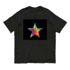 綺麗何学模様の虹×スター×虹（ブラック） Organic Cotton T-Shirt