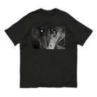 アラスカ野生動物画家きむらけいのBLACK WOLF オーガニックコットンTシャツ