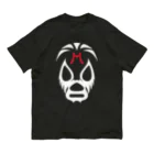 DRIPPEDのMIL MASCARAS MASK-ミル・マスカラスマスク 白ロゴ オーガニックコットンTシャツ