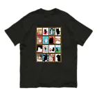 WAMI ARTの猫の窓茶色 オーガニックコットンTシャツ