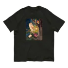 マキバドリのメンフクロウの図書室 オーガニックコットンTシャツ