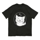 鈴々堂のGOOD猫(白） オーガニックコットンTシャツ