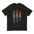 でおきしりぼ子の実験室のCOVID-19_ワクチン完全接種済(縦) オーガニックコットンTシャツ