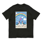 penguininkoの虹の下で鳴き合うケープペンギン オーガニックコットンTシャツ