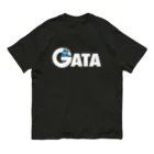 有明ガタァ商会のGATAロゴ【白】  オーガニックコットンTシャツ