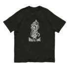 oekaki/ROUTE ONEのザ・フラットモンキー★ジャメインくん（モノクロ） オーガニックコットンTシャツ