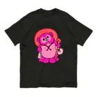 zawaのたぬきの置物（ピンク） オーガニックコットンTシャツ