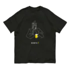 ビールとアート TM-3 Designの偉人 × BEER（源頼朝）白線画 オーガニックコットンTシャツ