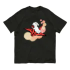 犬グッズの店しえるぶるーの折り鶴　ペキニーズ　赤 Organic Cotton T-Shirt