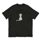 あおのシルエットネコ  グレー Organic Cotton T-Shirt