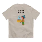 NOBLEROSEGRAFFITIのLOVE ROSE シリーズ オーガニックコットンTシャツ