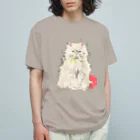 小鳥と映画館の怒り顔の白猫 Organic Cotton T-Shirt