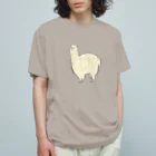 sunokko designのめっちゃ草ついてるアルパカ オーガニックコットンTシャツ