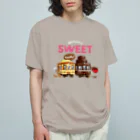 Train Kids! SOUVENIR SHOPのパンケーキ & チョコレート電車 / 文字色 : 白 ver. Organic Cotton T-Shirt