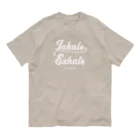 Sunrise Trip のInhale~Exhale ロゴTシャツ ホワイトロゴ オーガニックコットンTシャツ