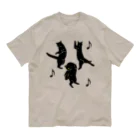 小鳥と映画館の踊るネコ Organic Cotton T-Shirt