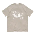 123izmの読書ねこ（白） Organic Cotton T-Shirt