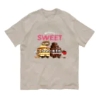 Train Kids! SOUVENIR SHOPのパンケーキ & チョコレート電車 / 文字色 : 白 ver. Organic Cotton T-Shirt